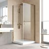 Душевой уголок Vegas-Glass EP-Fis LUX EP-Fis LUX 90*100 05 01 R 100х90 стекло прозрачное профиль бронза без поддона