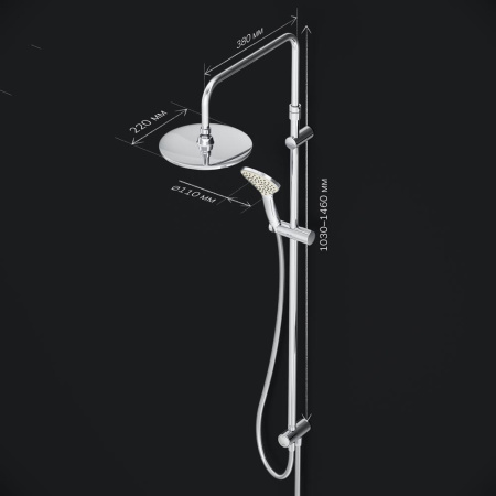 Душевая стойка Am.Pm Gem F0790000 настенная цвет хром