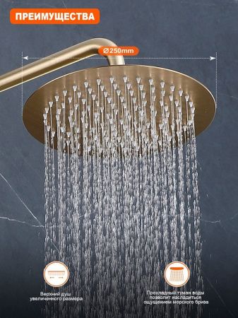 Душевая стойка ProHanss P31.24.03 настенная цвет золото