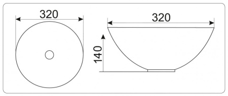 Раковина из санфаянса CeramaLux 486 32х32 накладная цвет многоцветный
