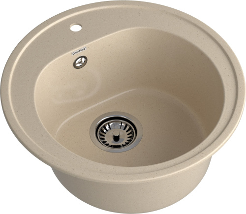 Кухонная мойка Granfest Rondo R-510 кашемир 51х51 цвет бежевый - фото 2