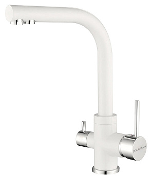 Смеситель для кухни Paulmark ESSEN Es213011-431 на раковину белый матовый