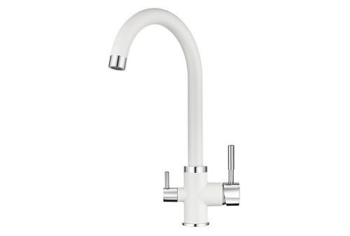 Смеситель для кухни Granula 2168, АРКТИК на мойку белый