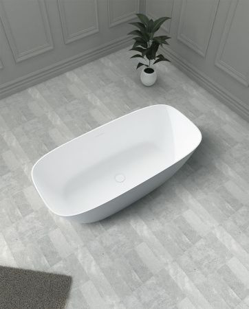 Ванна из искусственного камня Abber Stein AS9612-1.7 170х70 отдельностоящая прямоугольная с ножками