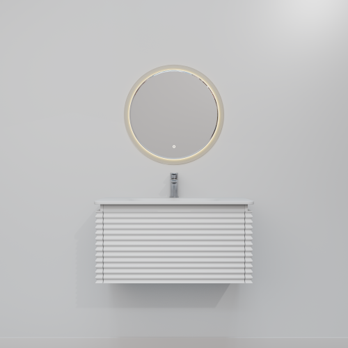 Тумба с раковиной зеркалом и смесителем ArtDecco Jacqueline (Жаклин) AJC08W34S1MF 80x45x40 подвесная цвет белый - фото 4