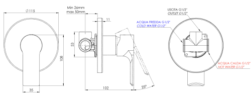 Смеситель для душа Mariani Kali B14179KL встраиваемый в стену черный без термостата - фото 2