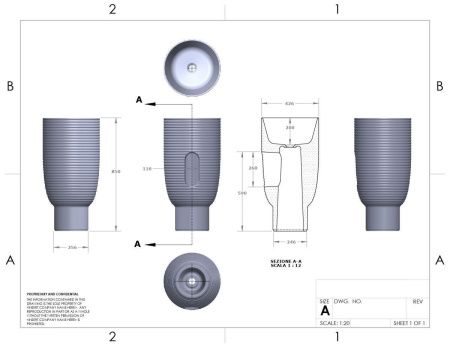 Раковина керамическая Disegno Ceramica Loom LO08542002 40х40 напольная цвет черный