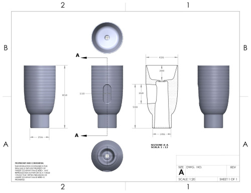 Раковина Disegno Ceramica Loom 43 см LO08542056 напольная цвет жемчужно-серый - фото 2