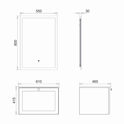 Тумба с раковиной Comforty 00-00017879CF 61x46,5x41,5 - фото 2