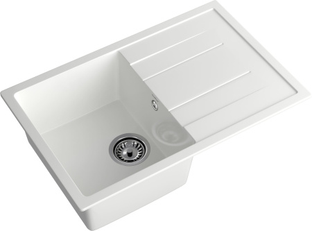 Кухонная мойка Granfest Quadro Q-780L иней 77х50 цвет белый поверхность матовая