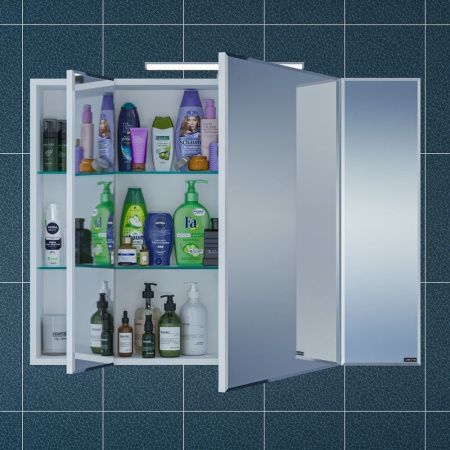 Зеркало-шкаф СанТа Стандарт 113013 100х70 подвесной цвет белый