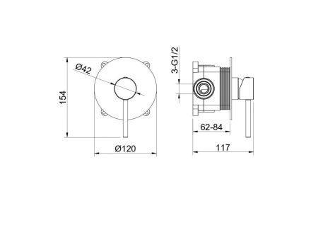 Смеситель для душа Aquatek ЕВРОПА AQ1366CR встраиваемый в стену хром