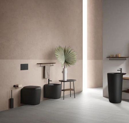 Чаша унитаза подвесная Vitra Plural 7830B483-0075 цвет черный без сиденья безободковая каскадный смыв