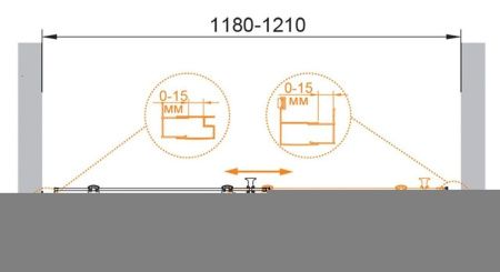 Душевая дверь Cezares ECO ECO-O-BF-1-120-C-NERO 120х190 стекло прозрачное профиль черный