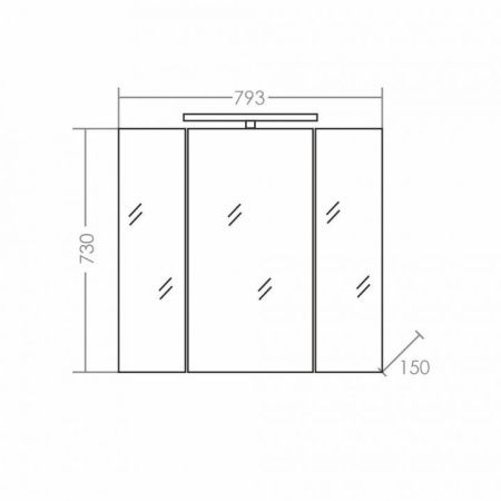 Зеркало-шкаф СанТа Стандарт 113011 80х70 подвесной цвет белый