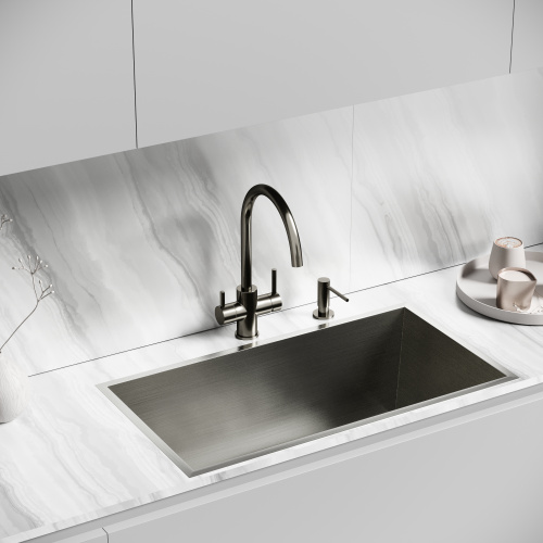 Смеситель для кухни Sancos Taper SC4012GG на мойку вороненая сталь - фото 3