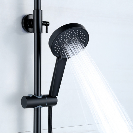 Душевая стойка Bond Circle B01-8188 настенная цвет черный матовый