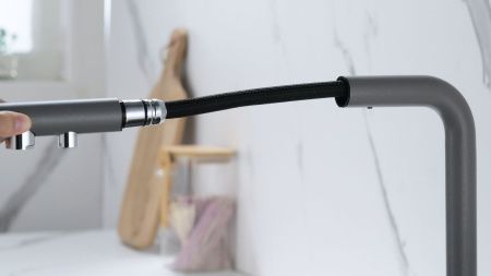 Смеситель для кухни Paulmark SERPENTINE Se213222-GRM на мойку серый