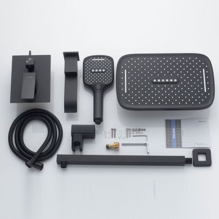 Душевая система Shevanik S4035H встраиваемая в стену цвет черный