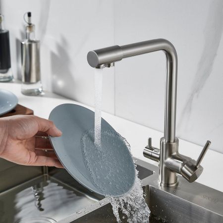 Смеситель для кухни Shevanik S328L на мойку сатин