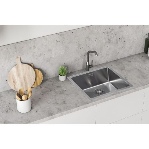 Кухонная мойка Grandex Aqua PROLINE 55 300206 55х45 цвет сатин поверхность матовая - фото 4