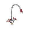 Смеситель для кухни Fashun A43127-10 на мойку хром/красный
