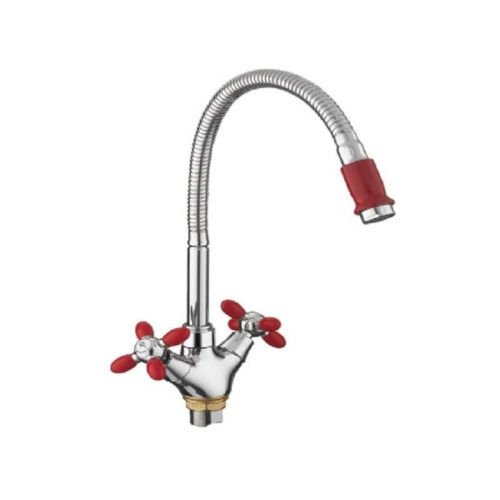 Смеситель для кухни Fashun A43127-10 на мойку хром/красный - фото 2