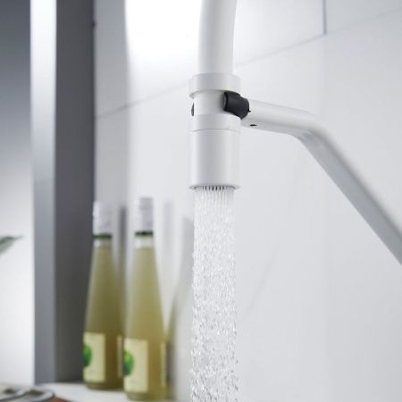 Смеситель для кухни Shevanik S343C-1 на мойку белый