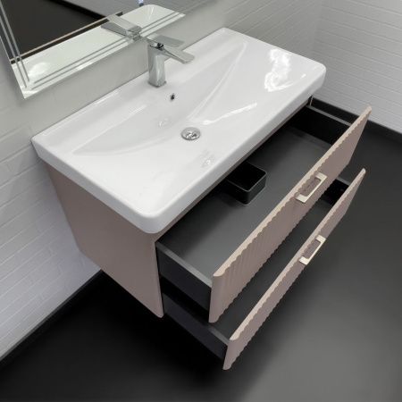 Тумба с раковиной Comforty Ангара 00-00021036CF 90х50 подвесная цвет бежевый