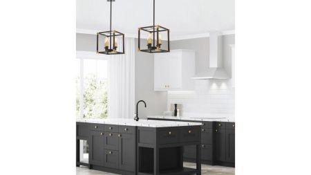 Люстра подвесная Lumina Deco Waldorf (Валдорф) LDP 1140-4 BK+MD