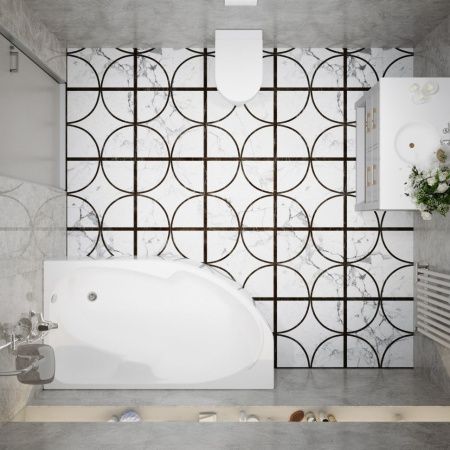 Ванна акриловая Тритон София Щ0000067270 150х95 пристенная асимметричная без каркаса