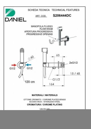 Гигиенический душ Daniel Suvi S206444DC-RL медь