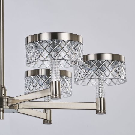 Люстра на штанге Delight Collection Diamond cut (Диамонд цут) MD21020075-6B satin nickel