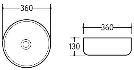 Раковина из сантехнического фаянса CHARUS TORRE BIANCA 700-011W 40х40 накладная цвет белый без отверстий под смеситель