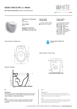 Чаша унитаза напольная White Ceramic Basic W0201SET05/Basic цвет черный матовый без бачка с сиденьем микролифт безободковый