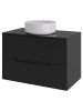 Тумба с раковиной Orange Line Li-70TubMDF+B09-360W 70х50 подвесная цвет черный
