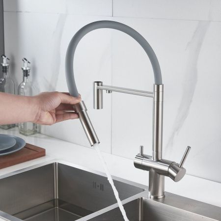 Смеситель для кухни Shevanik S178L на мойку сатин