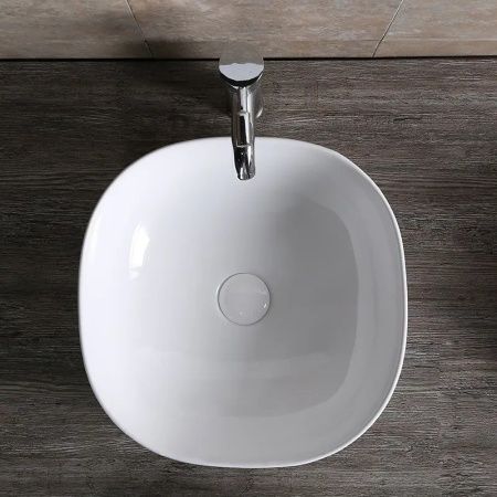 Раковина из сантехнического фарфора Cerutti SPA CR0077 40х40 накладная цвет белый без отверстий под смеситель