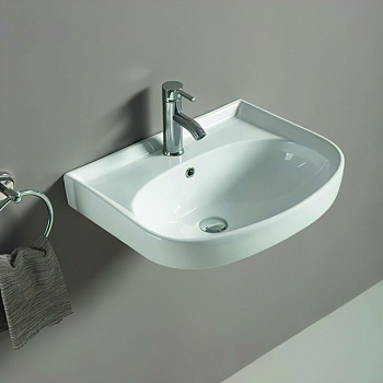 Раковина керамическая Art&Max AM-78364 56х21 накладная цвет белый