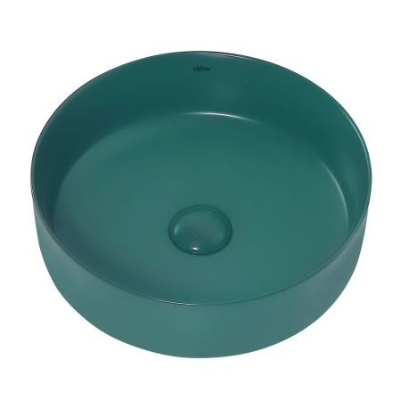 Раковина из сантехнического фаянса Abber BEQUEM AC2108MBG 40х40 накладная цвет зеленый без отверстий под смеситель