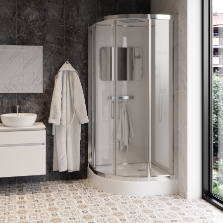 Душевая кабина Cerutti SPA VIVA101 100х100 четверть круга с крышей ориентация универсальная