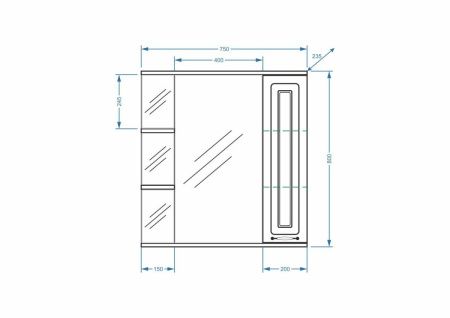 Зеркало-шкаф Stella Polar Кармела ольха SP-00000185 80х80 подвесной цвет белый