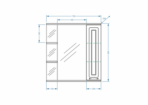 Зеркало-шкаф Stella Polar Кармела ольха SP-00000185 75х14х80 подвесной цвет белый - фото 2 Зеркало-шкаф Stella Polar Кармела ольха SP-00000185 75х14х80 подвесной цвет белый - фото 2