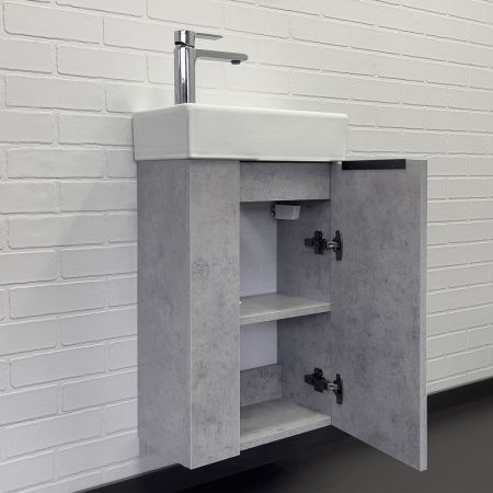 Тумба с раковиной Comforty Асти 00-00013669CF 40х20 подвесная цвет серый