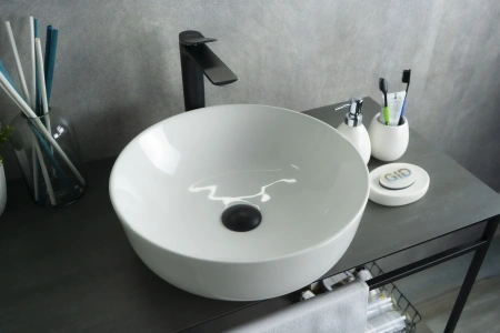 Раковина керамическая Gid Esfera 51182 40х40 накладная цвет белый без отверстий под смеситель