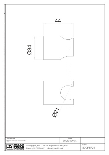 Держатель для ручного душа Fiore Shower 30OO8721 цвет золото - фото 2