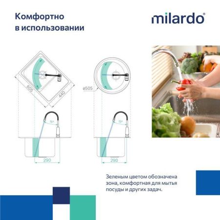 Смеситель для кухни Milardo Meal M07BL2FM05 на мойку черный
