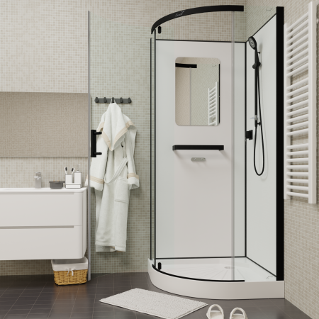 Душевая кабина Cerutti SPA KORRA90B 90х90 четверть круга без крыши ориентация универсальная