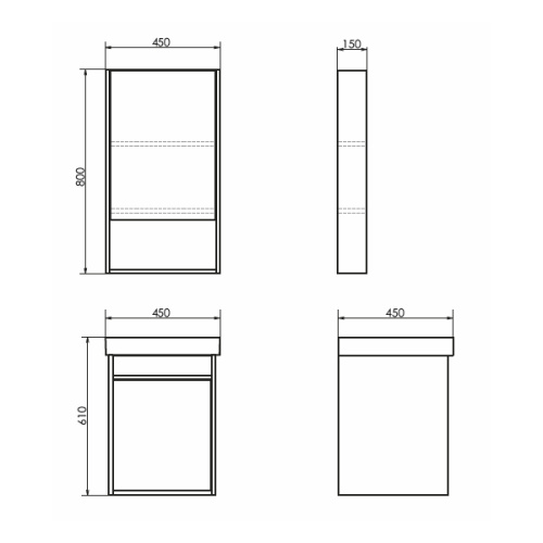 Тумба с раковиной Comforty 00-00006653CF 45x45x61 - фото 2