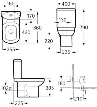 Чаша унитаза напольная Roca Dama senso 7342517000 цвет белый без бачка без сиденья смыв торнадо